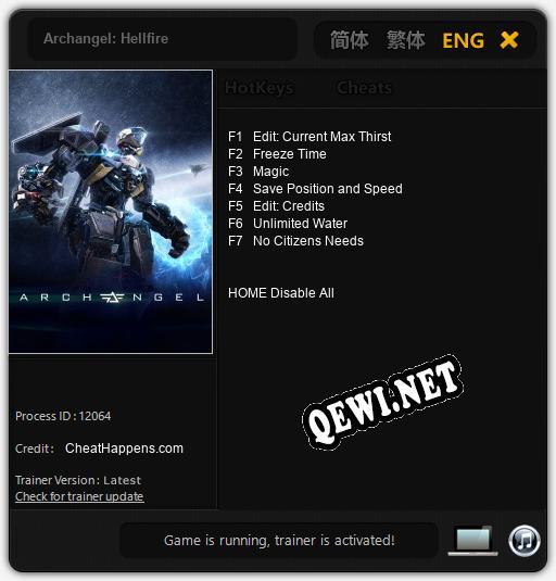 Трейнер для Archangel: Hellfire [v1.0.3]