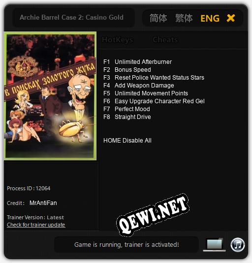 Archie Barrel Case 2: Casino Golden Palace: Трейнер +8 [v1.7]
