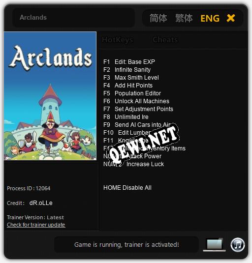 Arclands: Трейнер +14 [v1.3]