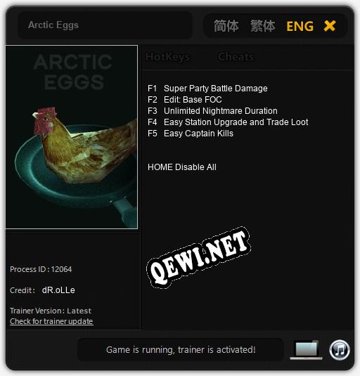 Arctic Eggs: ТРЕЙНЕР И ЧИТЫ (V1.0.15)