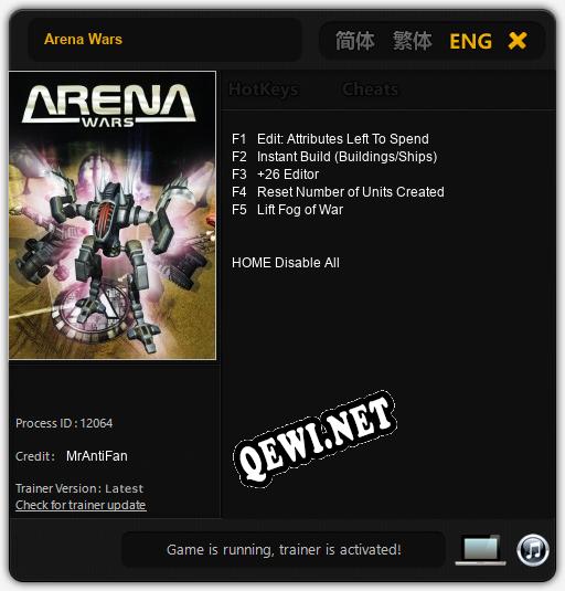 Arena Wars: Трейнер +15 [v1.3]