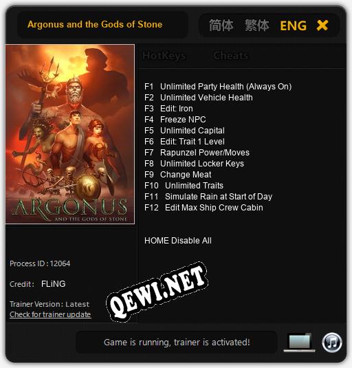 Argonus and the Gods of Stone: ТРЕЙНЕР И ЧИТЫ (V1.0.40)