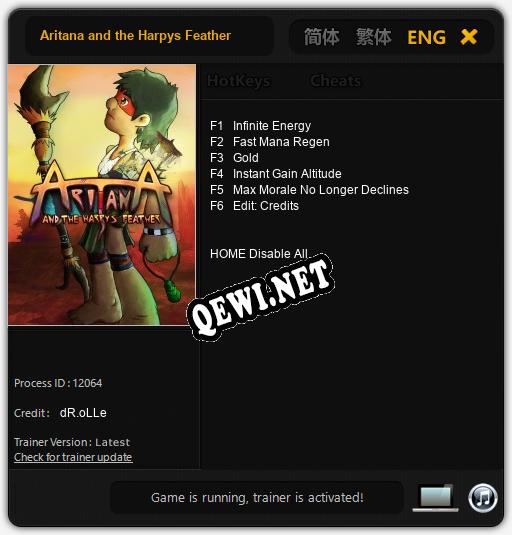 Aritana and the Harpys Feather: ТРЕЙНЕР И ЧИТЫ (V1.0.29)