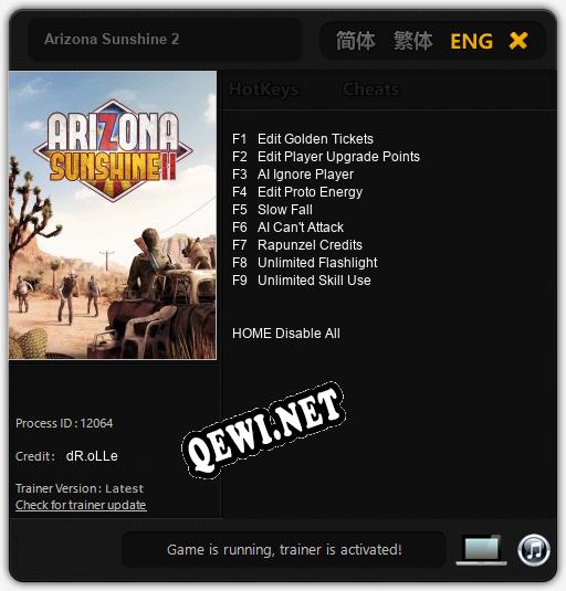 Arizona Sunshine 2: Трейнер +9 [v1.9]
