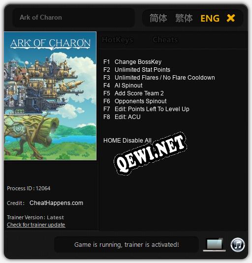 Ark of Charon: Читы, Трейнер +8 [CheatHappens.com]