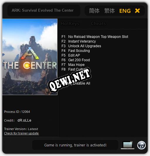 ARK: Survival Evolved The Center: ТРЕЙНЕР И ЧИТЫ (V1.0.45)