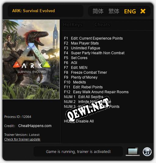 ARK: Survival Evolved: Читы, Трейнер +15 [CheatHappens.com]