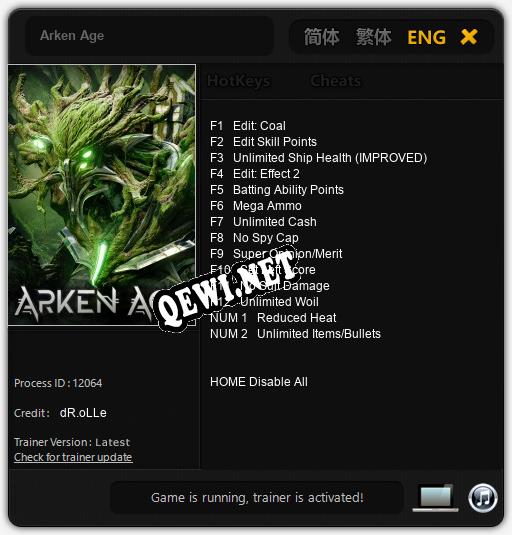 Arken Age: ТРЕЙНЕР И ЧИТЫ (V1.0.14)