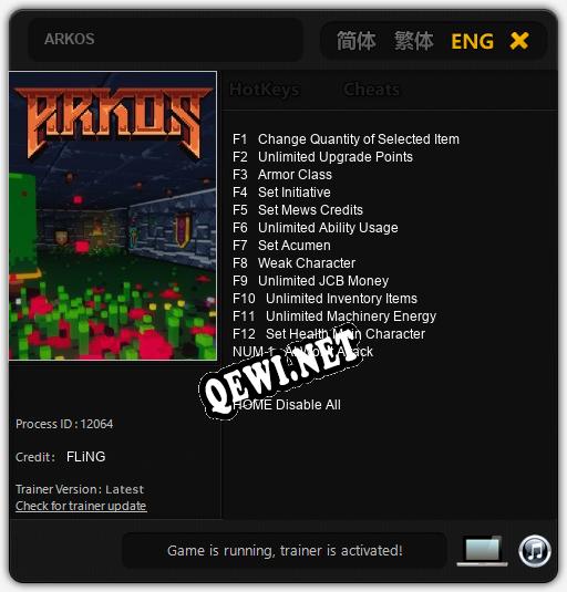 ARKOS: ТРЕЙНЕР И ЧИТЫ (V1.0.25)