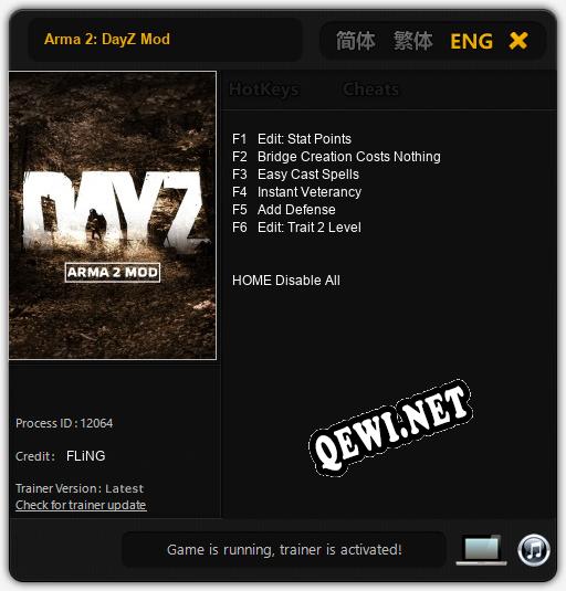 Трейнер для Arma 2: DayZ Mod [v1.0.6]