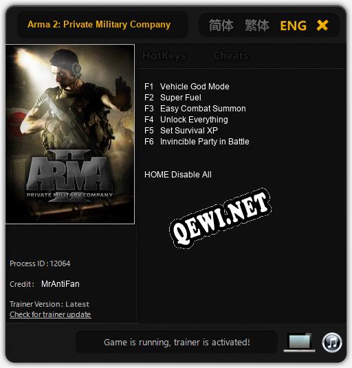 Arma 2: Private Military Company: ТРЕЙНЕР И ЧИТЫ (V1.0.31)