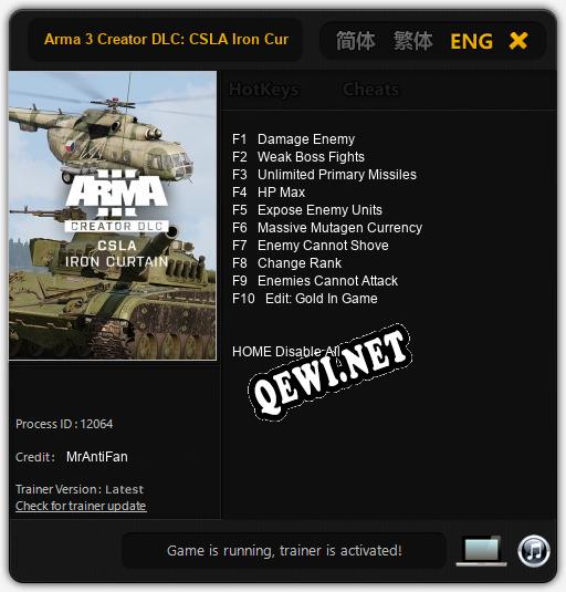 Arma 3 Creator DLC: CSLA Iron Curtain: Читы, Трейнер +10 [MrAntiFan]