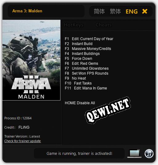 Трейнер для Arma 3: Malden [v1.0.7]