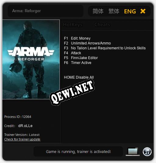 Трейнер для Arma: Reforger [v1.0.2]