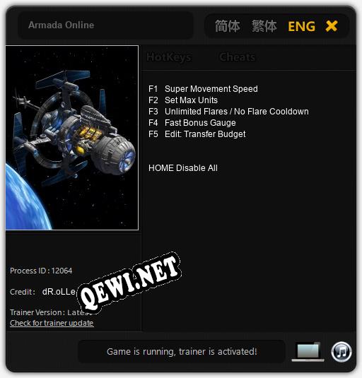 Трейнер для Armada Online [v1.0.6]