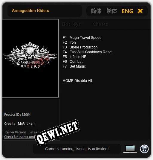 Armageddon Riders: ТРЕЙНЕР И ЧИТЫ (V1.0.12)