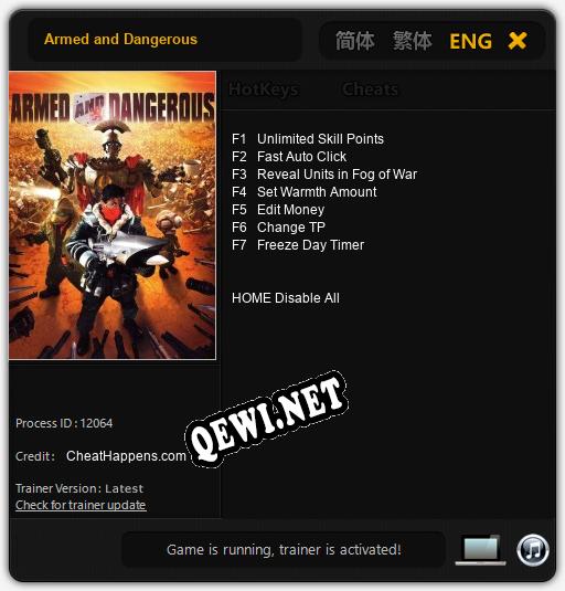 Трейнер для Armed and Dangerous [v1.0.3]