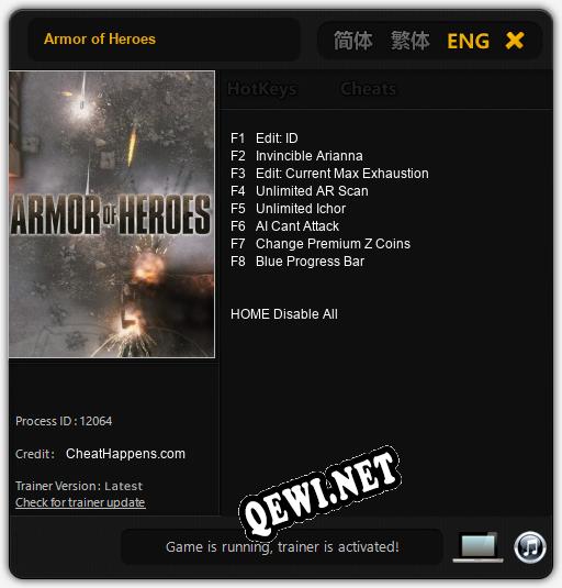 Armor of Heroes: Читы, Трейнер +8 [CheatHappens.com]
