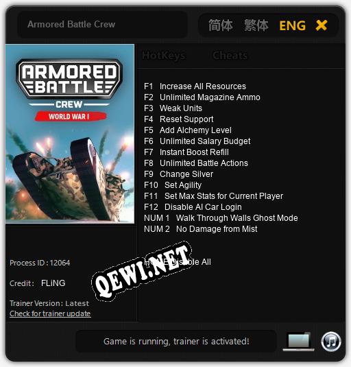 Трейнер для Armored Battle Crew [v1.0.5]