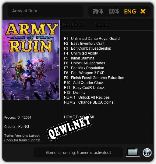 Army of Ruin: Читы, Трейнер +14 [FLiNG]