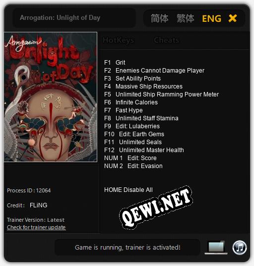 Arrogation: Unlight of Day: Трейнер +14 [v1.8]