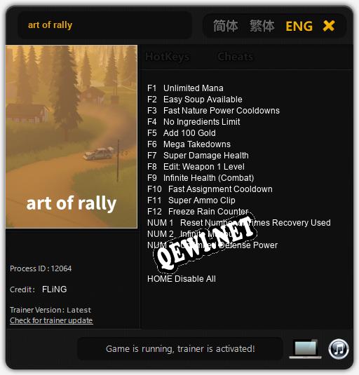art of rally: Читы, Трейнер +15 [FLiNG]