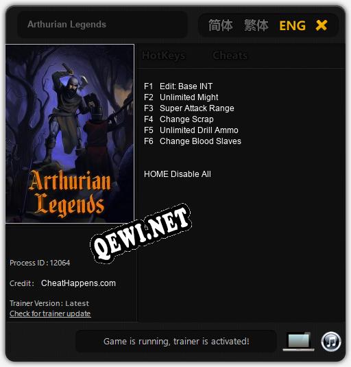 Трейнер для Arthurian Legends [v1.0.9]
