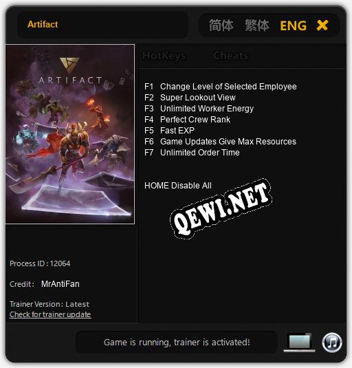 Artifact: Читы, Трейнер +7 [MrAntiFan]