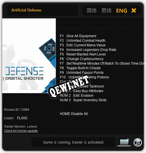 Трейнер для Artificial Defense [v1.0.2]