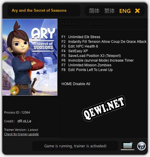 Ary and the Secret of Seasons: Читы, Трейнер +8 [dR.oLLe]