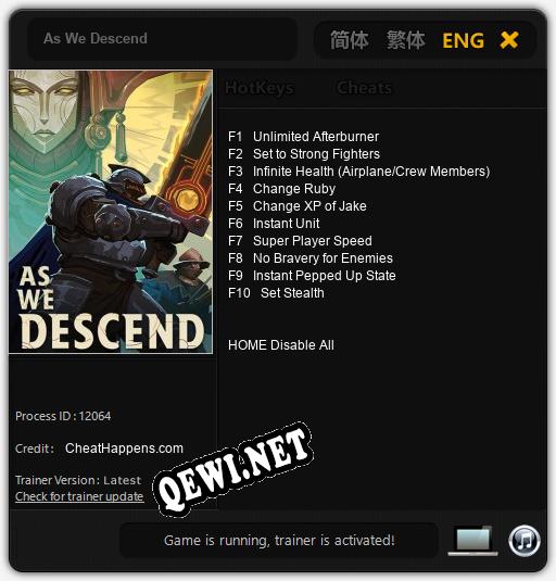 Трейнер для As We Descend [v1.0.5]