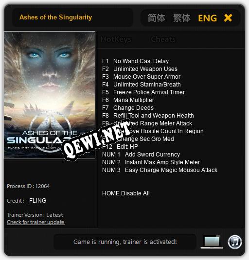Трейнер для Ashes of the Singularity [v1.0.7]