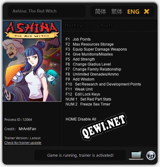 Ashina: The Red Witch: ТРЕЙНЕР И ЧИТЫ (V1.0.22)