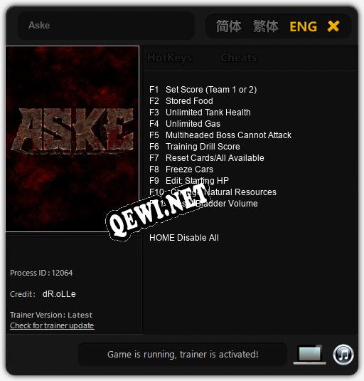 Aske: Читы, Трейнер +11 [dR.oLLe]