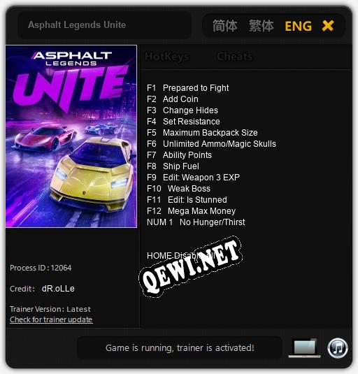 Asphalt Legends Unite: Читы, Трейнер +13 [dR.oLLe]