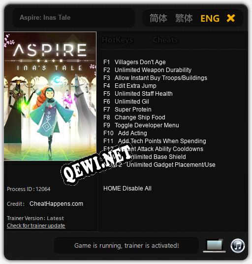 Aspire: Inas Tale: Читы, Трейнер +14 [CheatHappens.com]