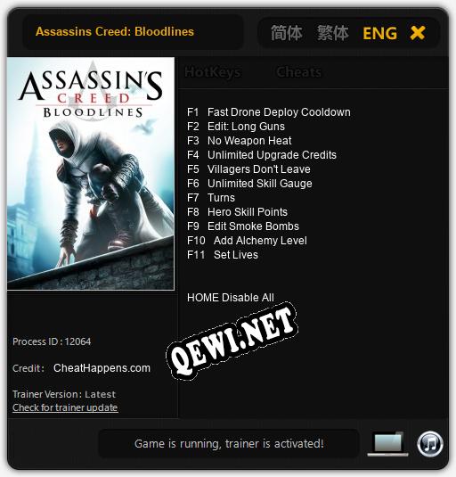 Трейнер для Assassins Creed: Bloodlines [v1.0.8]