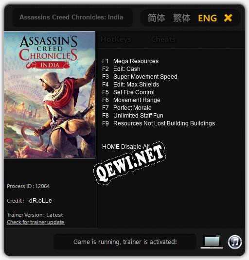 Assassins Creed Chronicles: India: ТРЕЙНЕР И ЧИТЫ (V1.0.16)