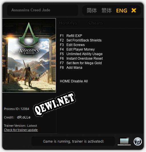 Assassins Creed Jade: Читы, Трейнер +8 [dR.oLLe]