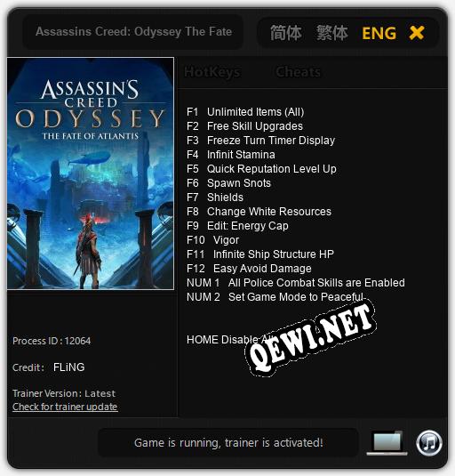 Assassins Creed: Odyssey The Fate of Atlantis: ТРЕЙНЕР И ЧИТЫ (V1.0.17)