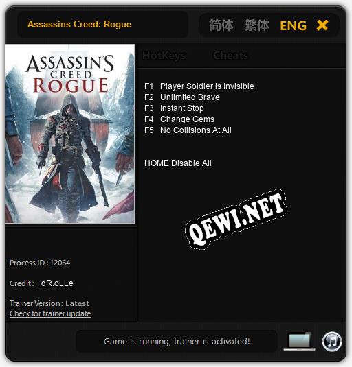 Assassins Creed: Rogue: Трейнер +5 [v1.4]