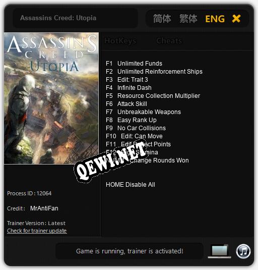 Assassins Creed: Utopia: ТРЕЙНЕР И ЧИТЫ (V1.0.83)