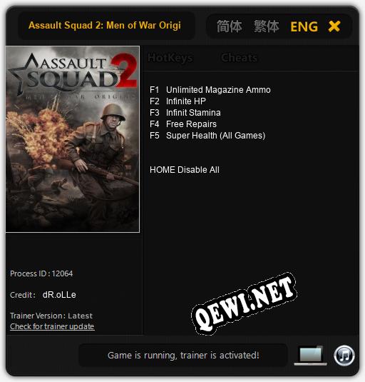Трейнер для Assault Squad 2: Men of War Origins [v1.0.7]