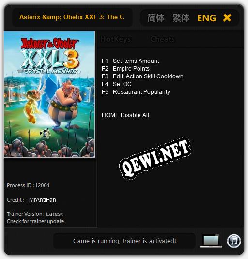 Asterix & Obelix XXL 3: The Crystal Menhir: Трейнер +5 [v1.8]