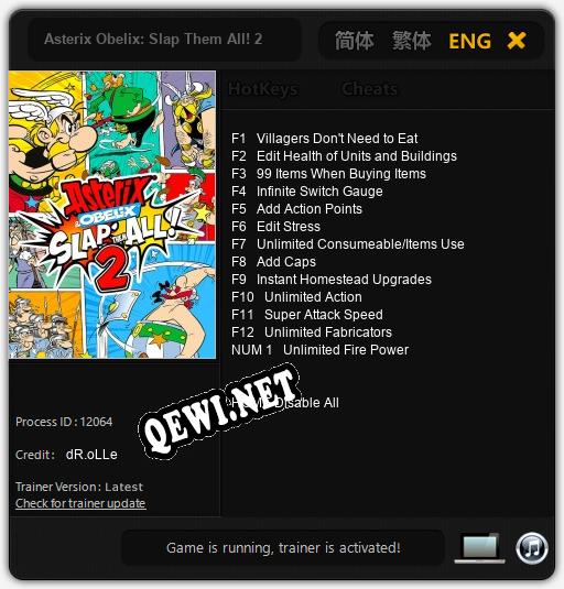 Asterix Obelix: Slap Them All! 2: ТРЕЙНЕР И ЧИТЫ (V1.0.5)