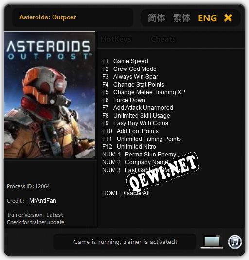 Asteroids: Outpost: Читы, Трейнер +15 [MrAntiFan]