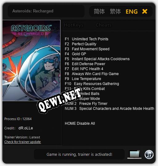 Asteroids: Recharged: ТРЕЙНЕР И ЧИТЫ (V1.0.53)