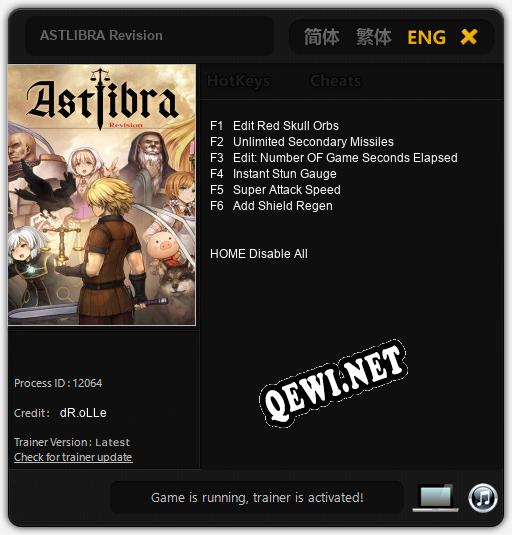 Трейнер для ASTLIBRA Revision [v1.0.2]