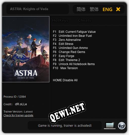 ASTRA: Knights of Veda: Трейнер +10 [v1.2]