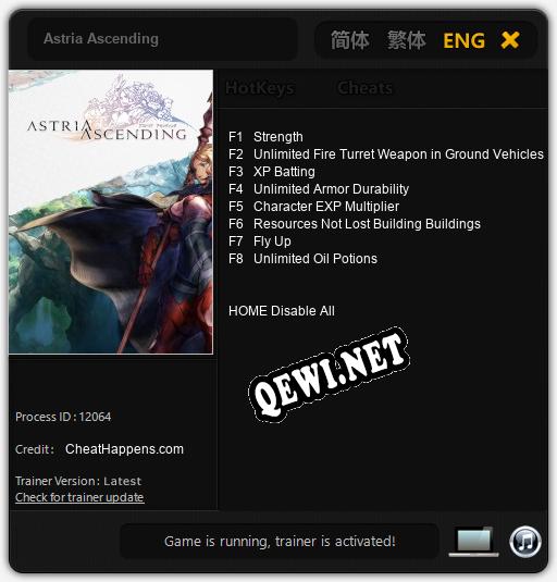 Astria Ascending: Трейнер +8 [v1.8]